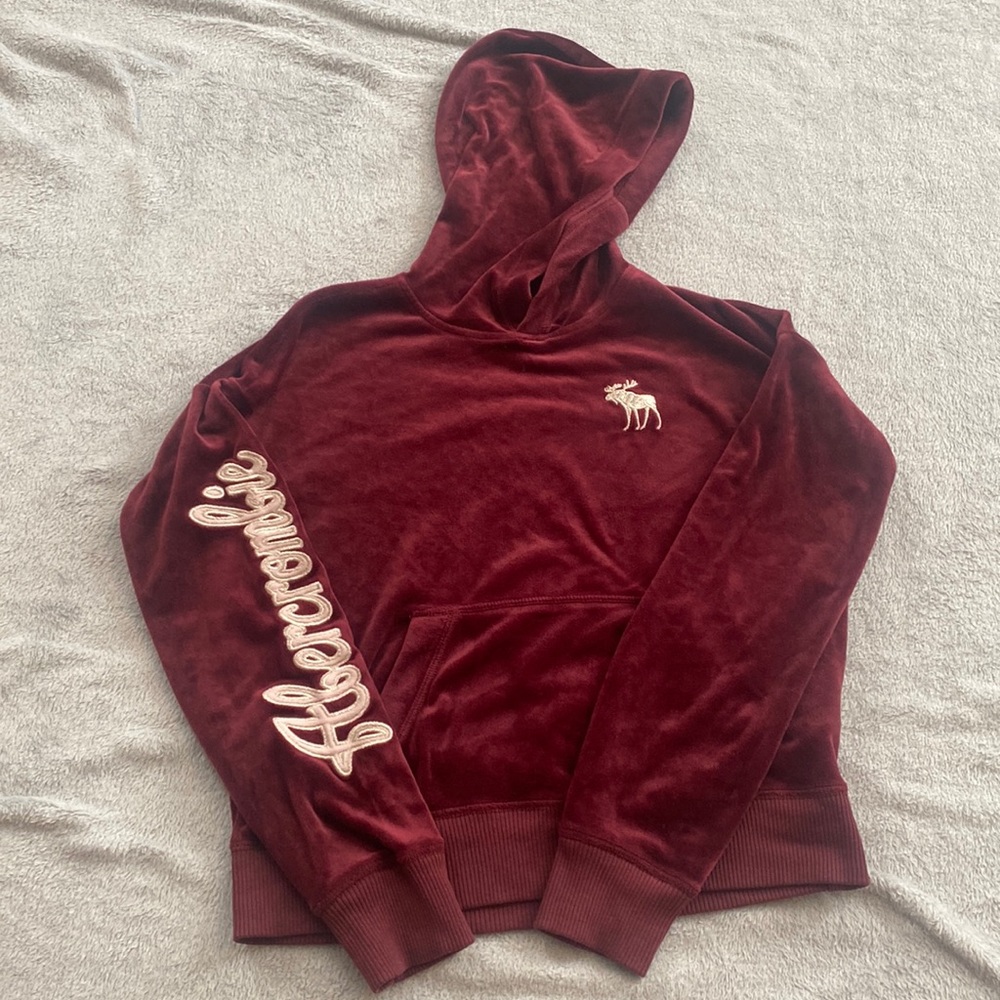 burgundy velvet hoodie